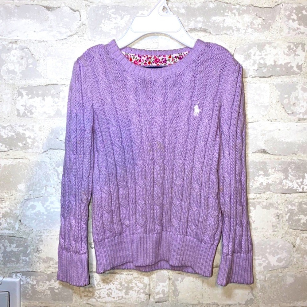 Ralph Lauren Purple/ Lavender Cableknit Sweater